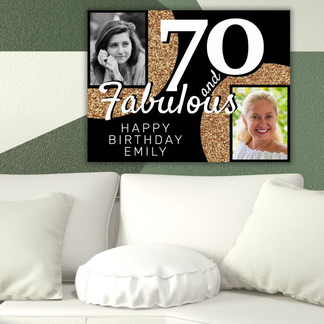 Póster 70 y Fabulous Gold Purpurina 2 Photo Birthday (Subido por el creador)