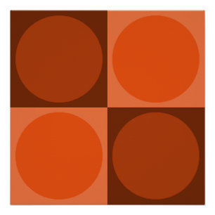 Póster 70s Checks and Circles Flame Orange