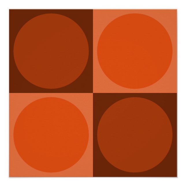Póster 70s Checks and Circles Flame Orange (Anverso)
