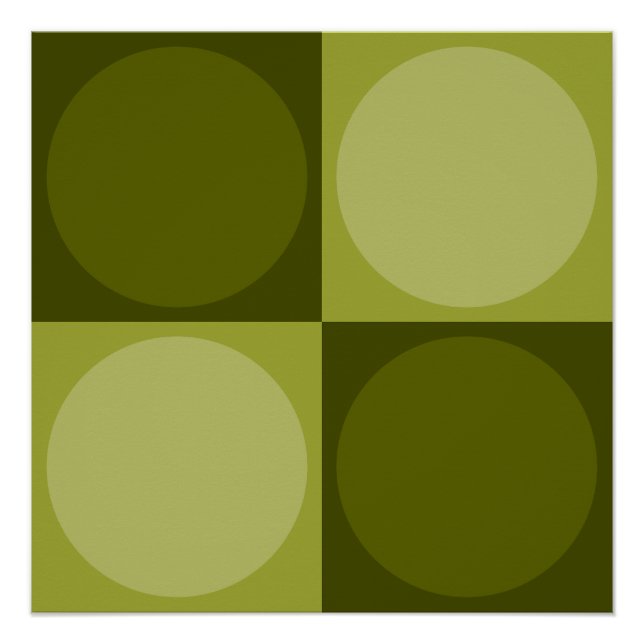 Póster 70s Checks and Circles Green (Anverso)