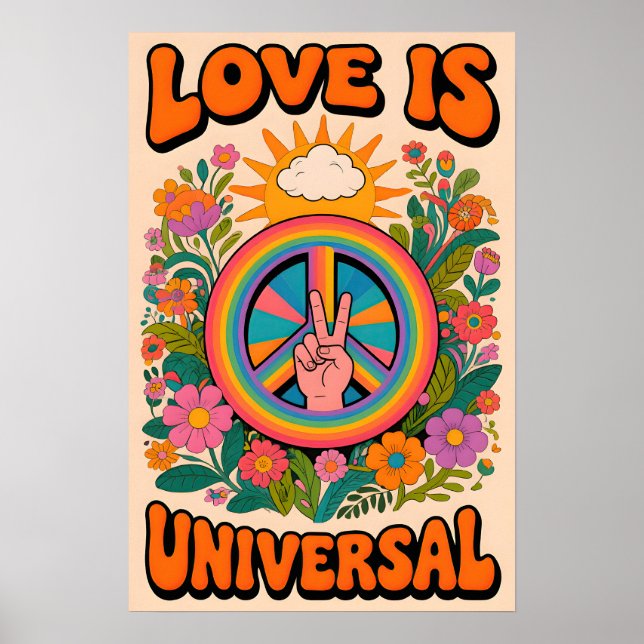 Póster 70s Peace symbol  Pop Art (Frente)