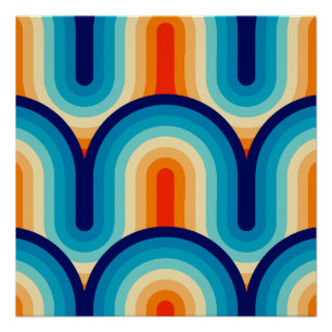 Póster 70s Rainbow Curves