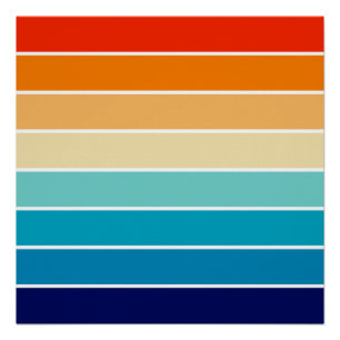 Póster 70s Rainbow Stripes