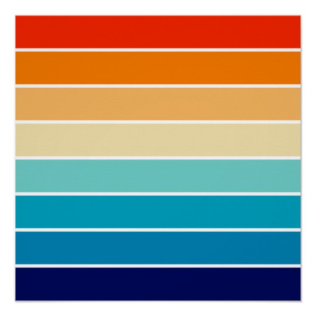 Póster 70s Rainbow Stripes (Anverso)