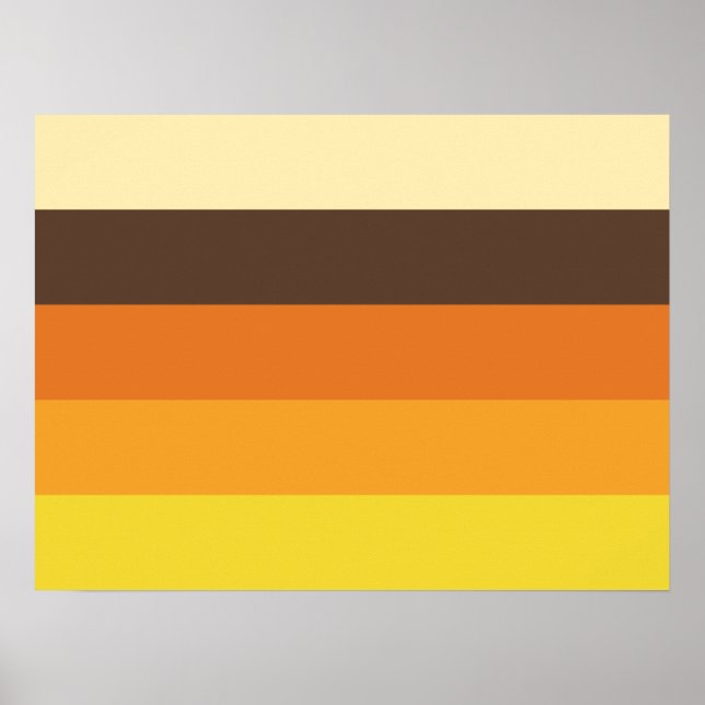 Póster 70s Retro Striped Color Pattern (Frente)