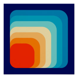 Póster 70s Square Rainbow