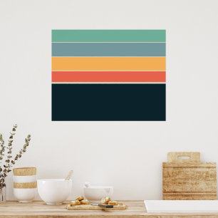 Póster 70s Vintage COlour palette Stripes
