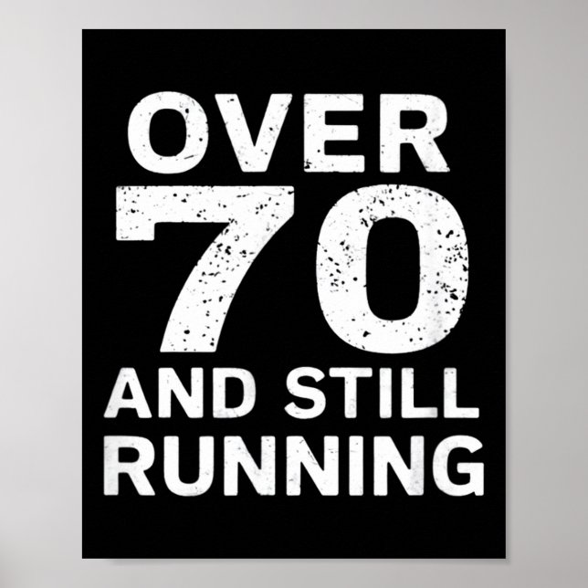 Póster 70th Birthday Older Runners Over The Hill 70 Runni (Frente)