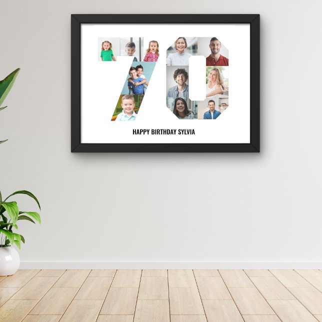 Póster 70th Birthday Photo Collage  (70th Birthday Photo Collage Poster)