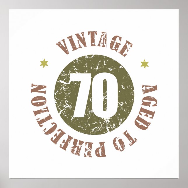 Póster 70th Birthday Vintage (Frente)