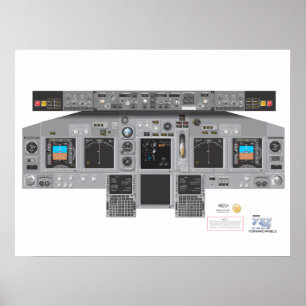 Póster 737NG Panel Adelante