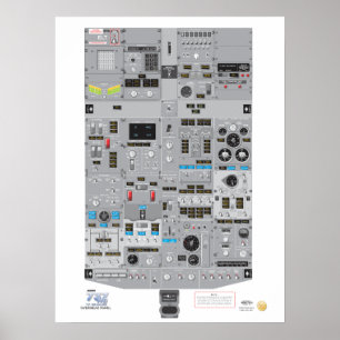 Póster 737NG Poster Del Panel De Gastos Generales