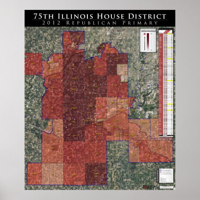 Póster 75º Distrito de la Casa de Illinois - Primaria Rep (Frente)