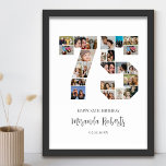 Póster 75.º Collage de fotos de cumpleaños 75 Personaliza<br><div class="desc">Celebrar el cumpleaños 75 con este poster de collage de fotos número 75 personalizado. Este regalo de personalizable también es perfecto para el aniversario de los bodas. Es una gran manera de mostrar preciosos recuerdos de tu vida de boda y casada. El poster presenta un collage de fotos que capturan...</div>