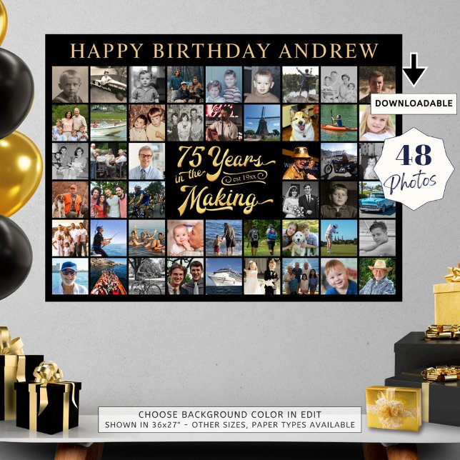 Póster 75 cumpleaños 48 fotos 75 años en proceso (Subido por el creador)