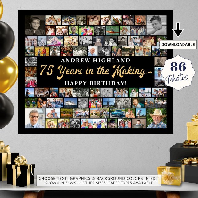 Póster 75 cumpleaños 86 fotos 75 años en proceso (Subido por el creador)