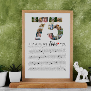 Póster 75 cumpleaños todas las razones por las que te ama