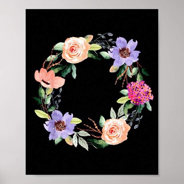 Póster 75 Years Loved 75th Birthday Floral 75 Years Loved (Frente)