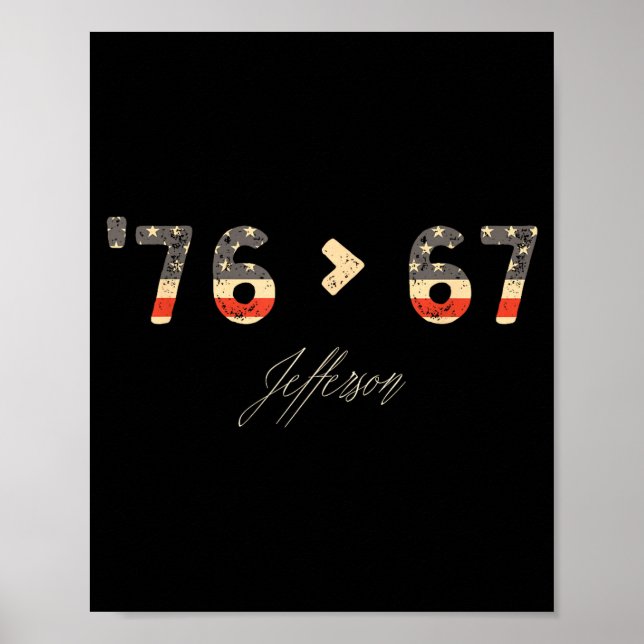 Póster 76 > 67 Jefferson Six Seven Meme para Gen Alpha (Frente)