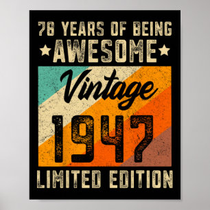 Póster 78 Años Hombres Mayores 78 Años 1947