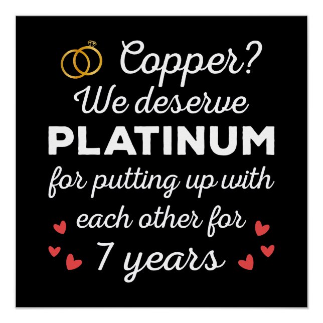 Póster 7.º Aniversario Boda I - Pareja cómica de cobre (Anverso)