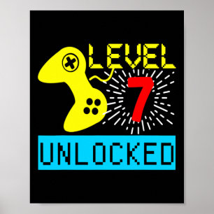 Póster 7.º cumpleaños T Shirt Boys Video Game Gamer Boys