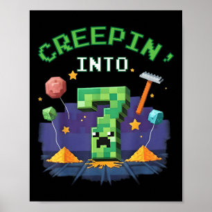 Póster 7.º Jugador de Cumpleaños Pixel Creepin en 7 Video