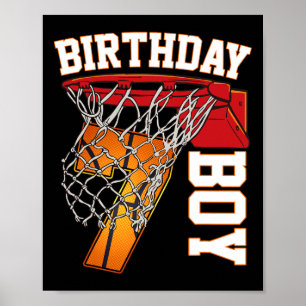 Póster 7.º Nacimiento Baloncesto Juego Temático de 7 Años