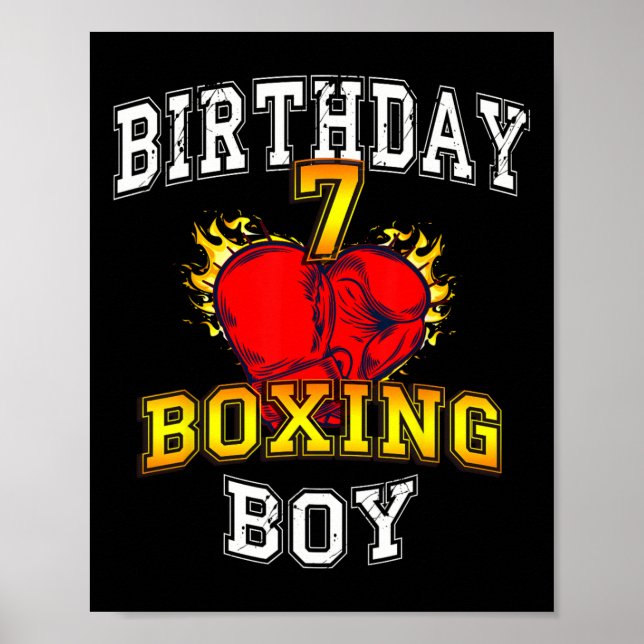 Póster 7.º Nacimiento Camisa - Boxing Niño de 7 años (Frente)