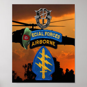 Póster 7.º parche de Green Berets de las Fuerzas Especial