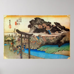 Póster 7. 藤 宿 沢, 広 Fujisawa-juku, Hiroshige, Ukiyo-e