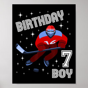 Póster 7 Aniversario Hockey sobre hielo Diversión B-Day M