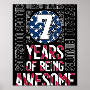 Póster 7 Años De Ser Fabuloso Baloncesto 7 Cumpleaños