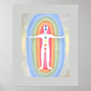 Póster 7 Chakras sutiles para curar el cuerpo de energía