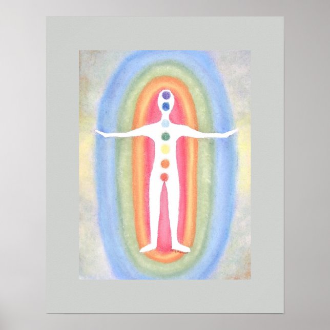Póster 7 Chakras sutiles para curar el cuerpo de energía  (Frente)