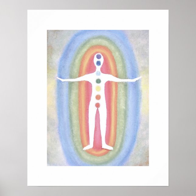 Póster 7 Chakras Yoga Energía cuerpo curación Poster de R (Frente)