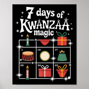 Póster 7 Días De Kwanzaa Kinara Magic Festive Magic Symbo