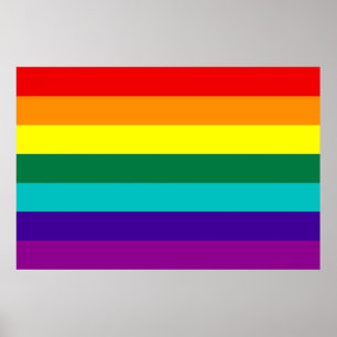 Póster 7 franjas: Poster de bandera del orgullo gay arcoi