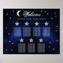 Póster 7 Mesa Estrellas de Boda Celestial Gráfico de Asie
