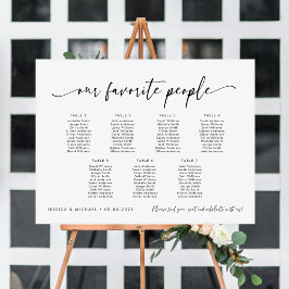 Póster 7 Mesas Plan de Asientos de Nuestras Personas Favo