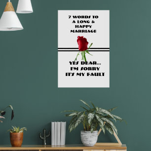 Póster 7 Palabras Para Un Largo Y Feliz Matrimonio - Póst