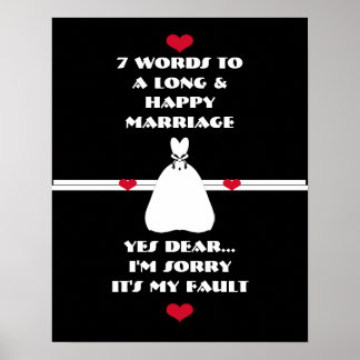 Póster 7 Palabras Para Un Matrimonio Largo Y Feliz - Post
