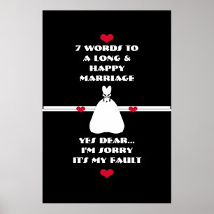 Póster 7 Palabras Para Un Matrimonio Largo Y Feliz - Post