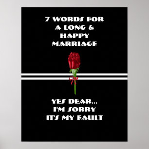 Póster 7 Palabras Para Un Matrimonio Largo Y Feliz - Post
