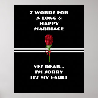 Póster 7 Palabras Para Un Matrimonio Largo Y Feliz - Post