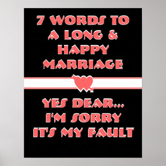 Póster 7 Palabras Para Un Matrimonio Largo Y Feliz - Post