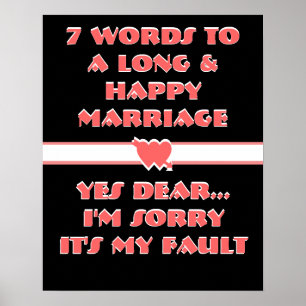 Póster 7 Palabras Para Un Matrimonio Largo Y Feliz - Póst