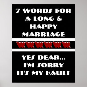 Póster 7 Palabras Para Un Matrimonio Largo Y Feliz - Póst