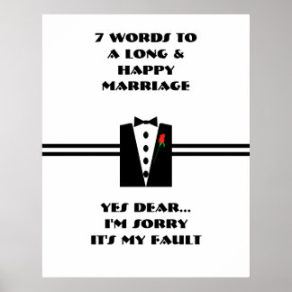 Póster 7 Palabras Para Un Matrimonio Largo Y Feliz - Post
