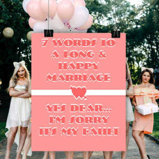 Póster 7 Palabras Para Un Matrimonio Largo Y Feliz - Post